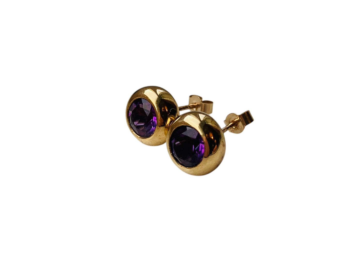9ct Gold Amethyst Earrings