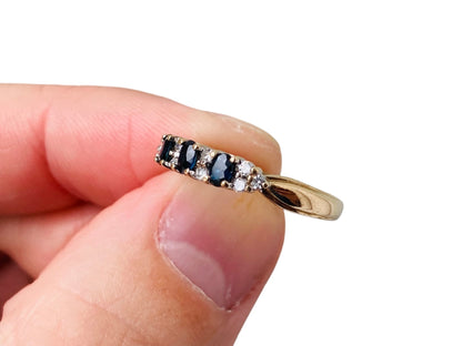 9ct Gold Sapphire & Diamond Ring