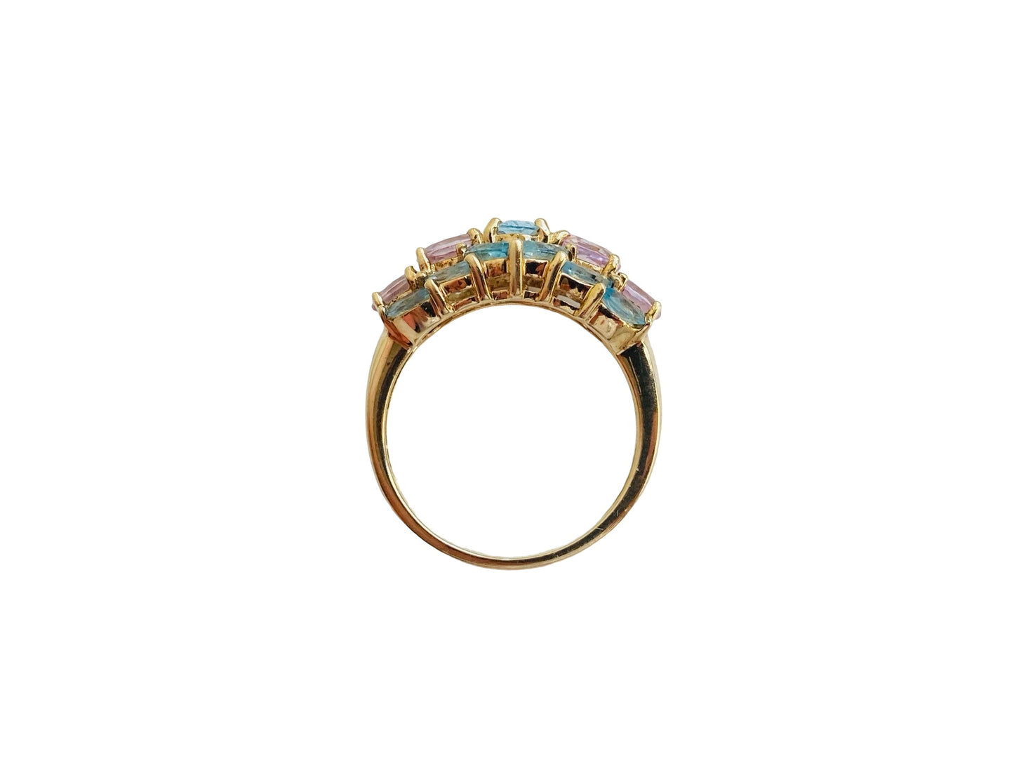 9ct Gold Pink Topaz & Beryl Ring