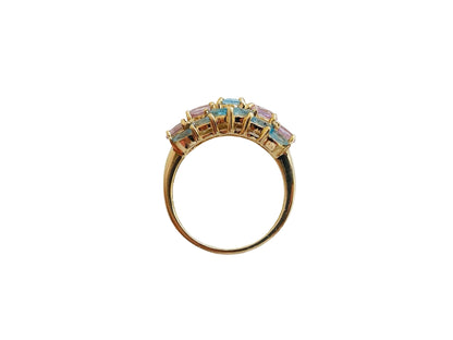 9ct Gold Pink Topaz & Beryl Ring