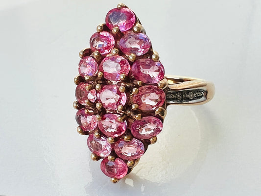 18ct Gold Pink Sapphire & Diamond Ring