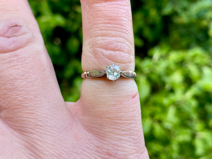 Antique 18ct Gold Old-Cut Diamond Solitaire Ring