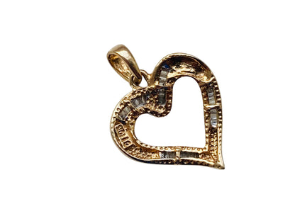 10ctct Gold Diamond Heart Pendant