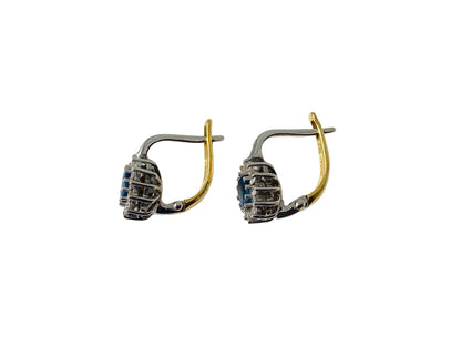 18ct Gold Sapphire & Diamond Earrings