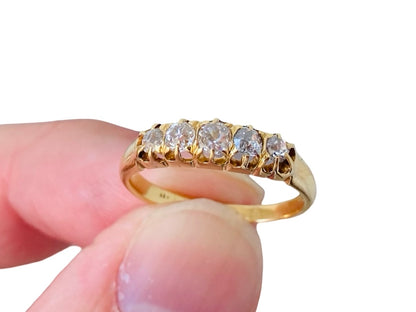 Antique 18ct Gold Five-Stone Diamond Ring