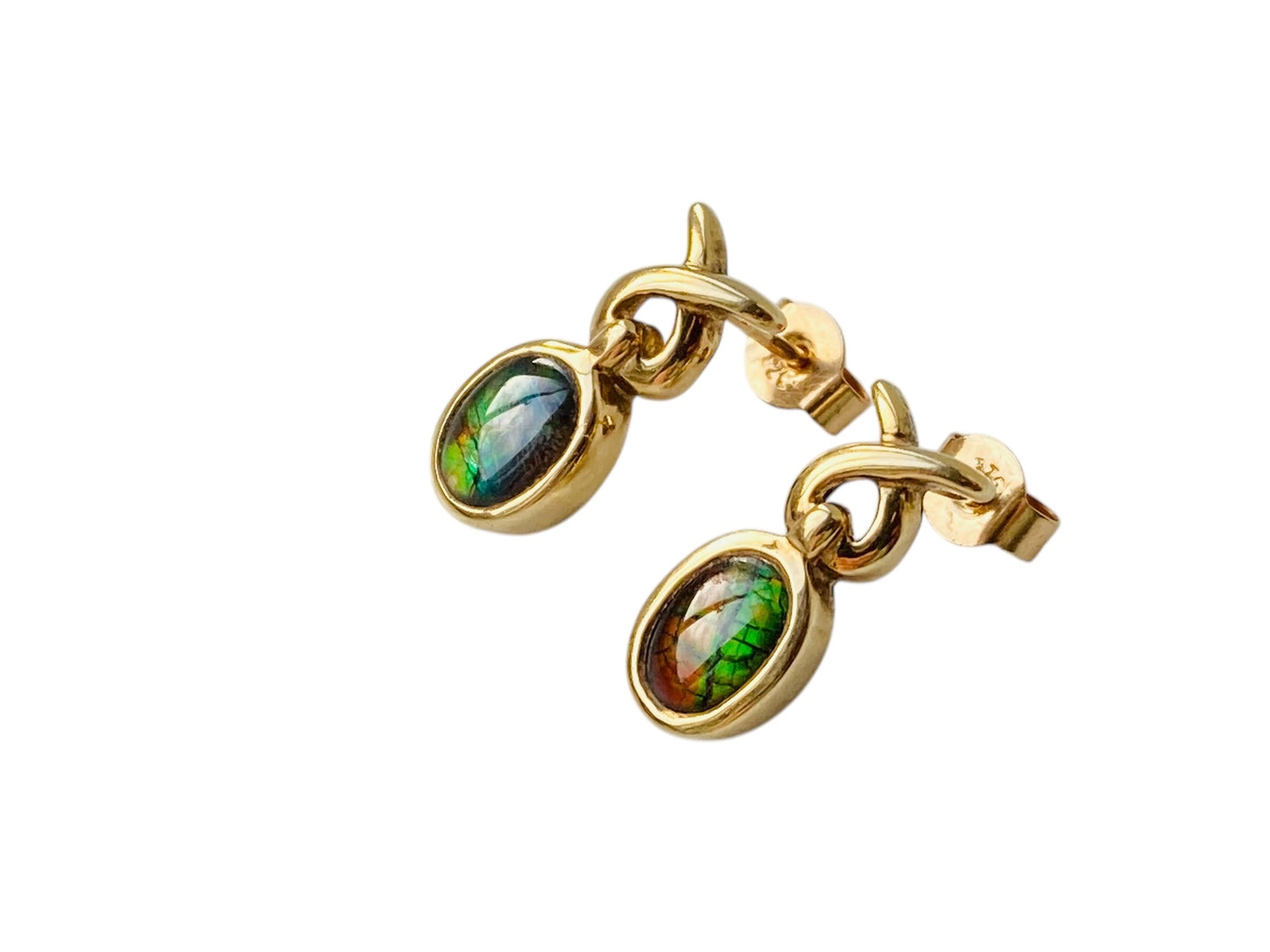 9ct Gold Ammolite earrings