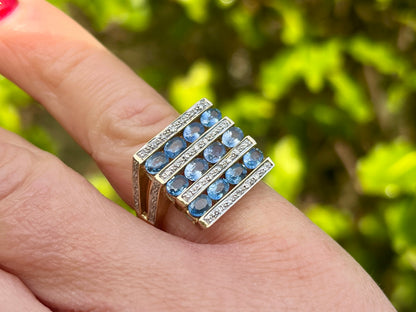 9ct Gold Sapphire & Diamond Ring