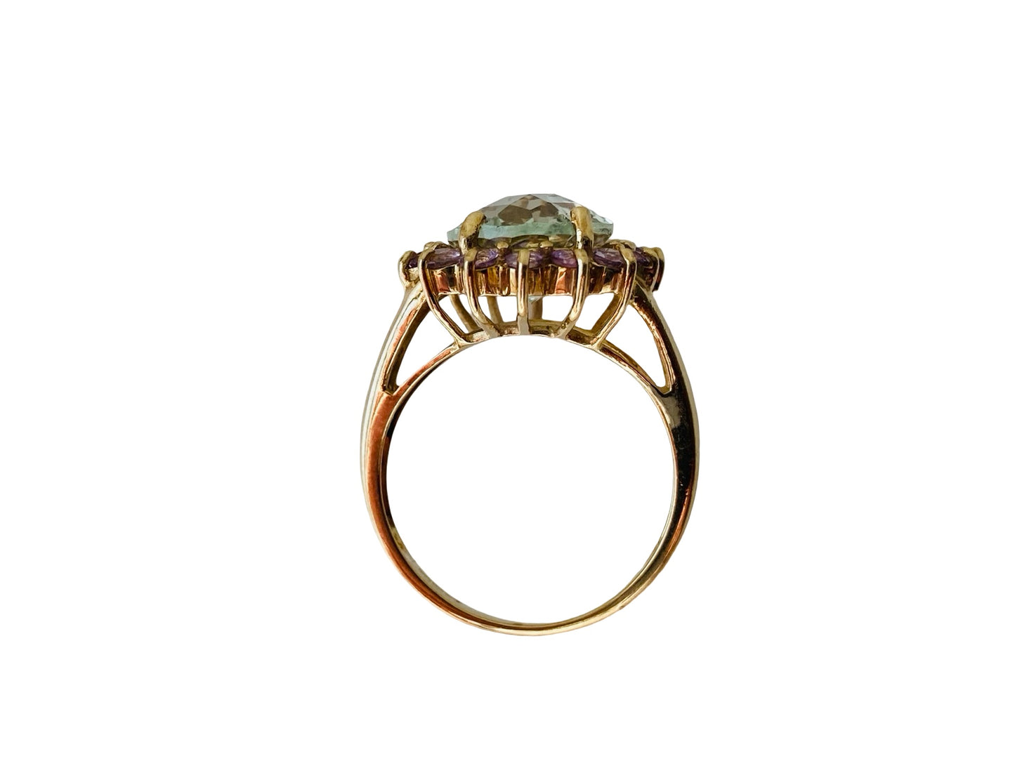 9ct Gold Green & Purple Amethyst Ring