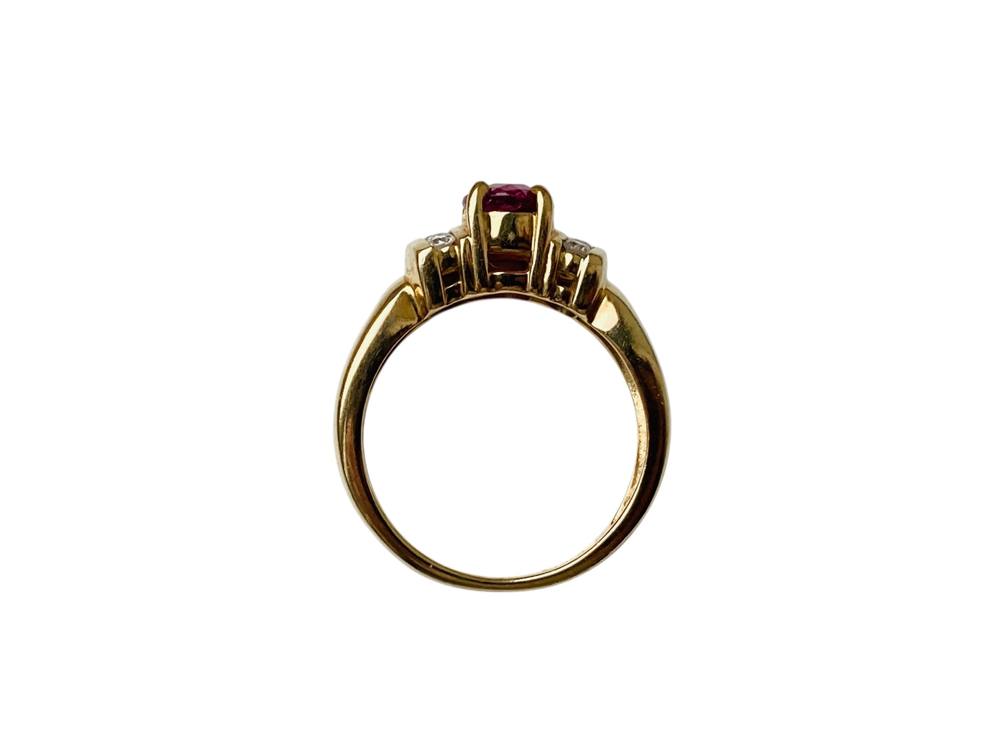 9ct Gold Rhodolite Garnet & Diamond Ring