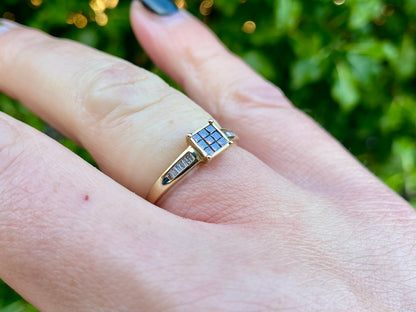 9ct Gold Red & White Diamond Ring