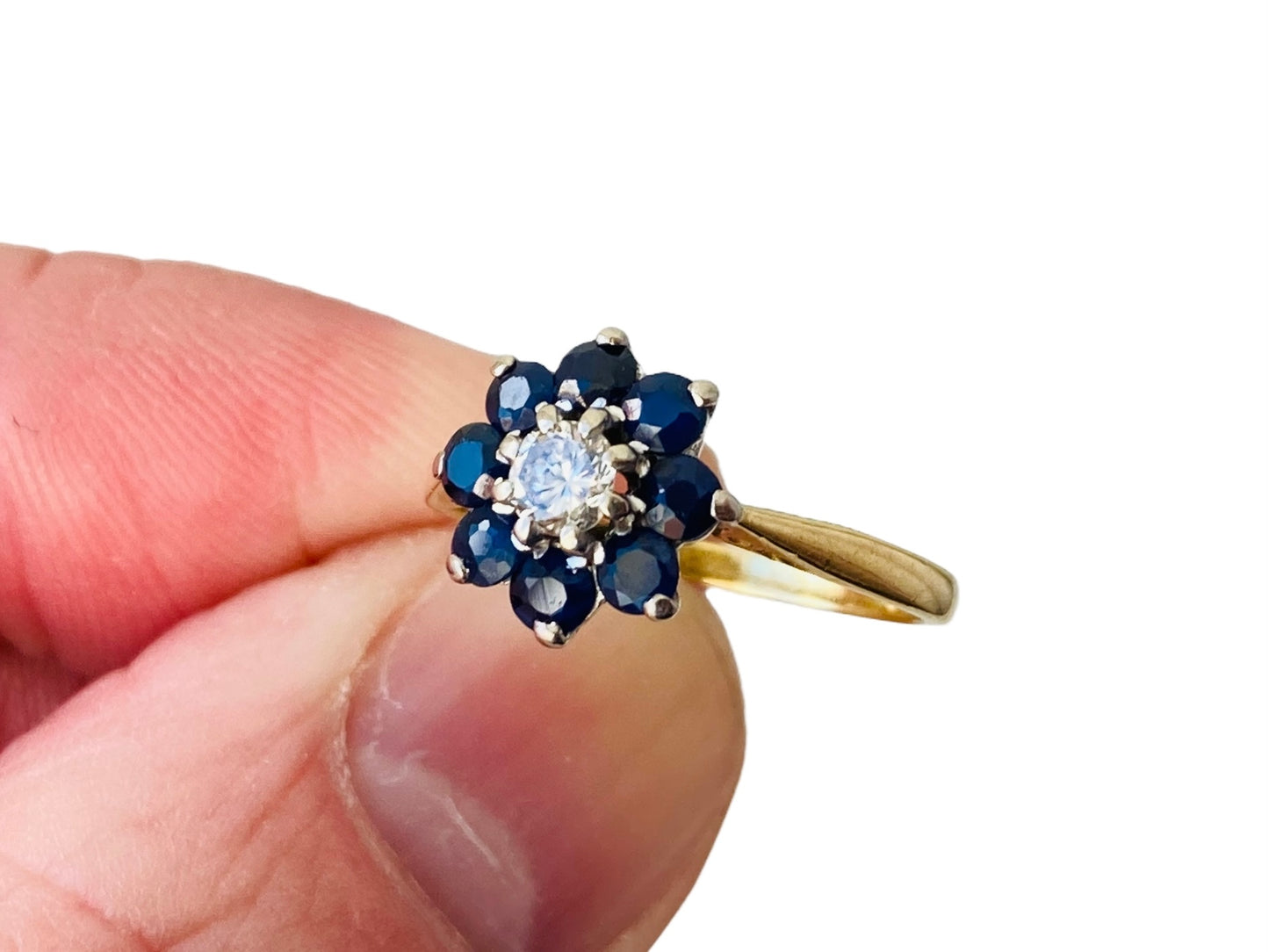 Vintage 18ct Gold Sapphire & Diamond Ring