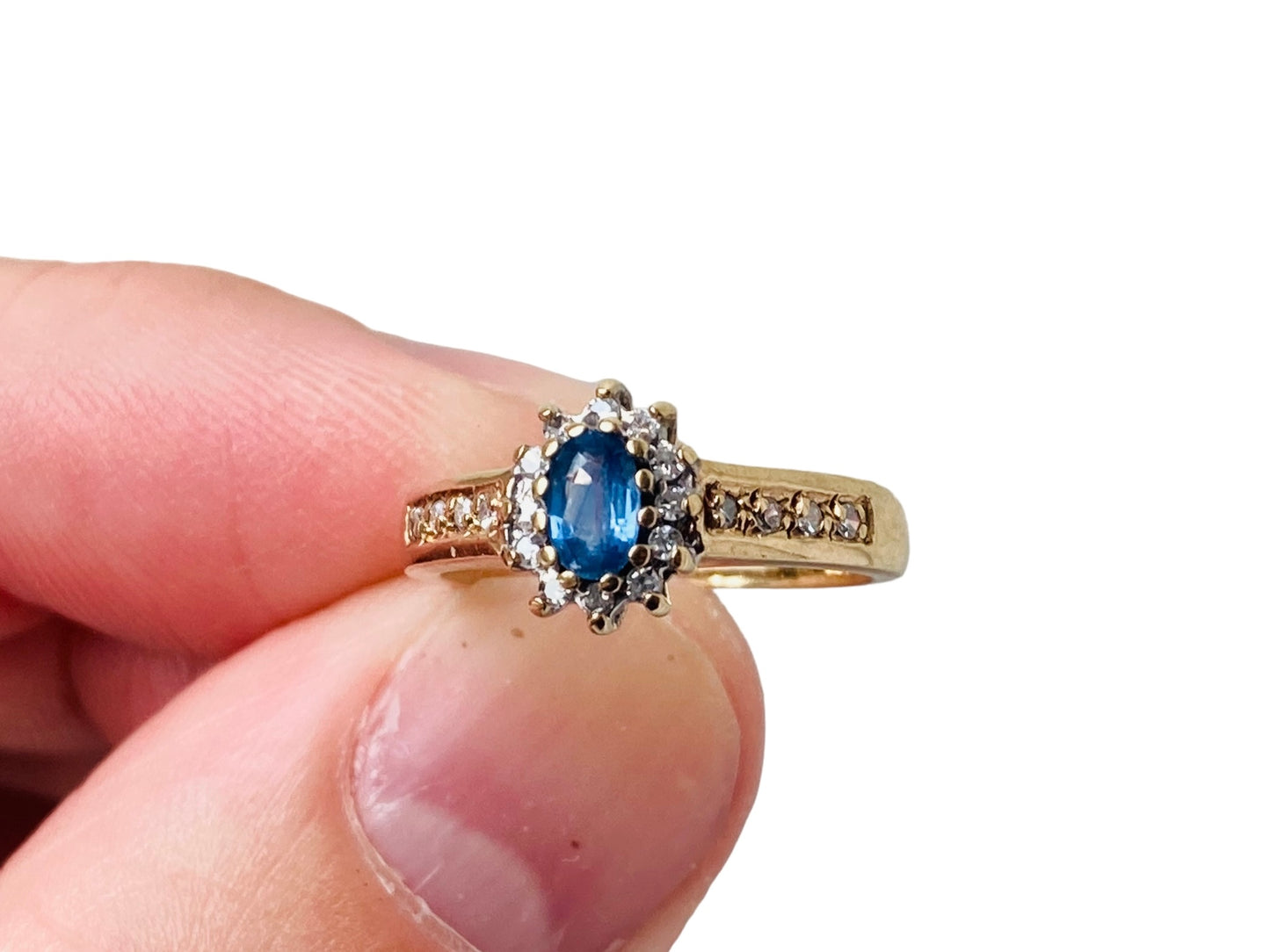 Vintage 9ct Gold Sapphire & Diamond Ring