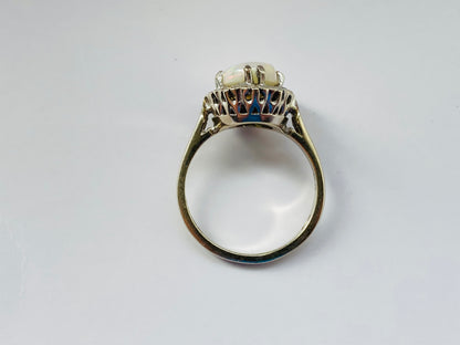 Vintage 9ct Gold Opal & Diamond Ring