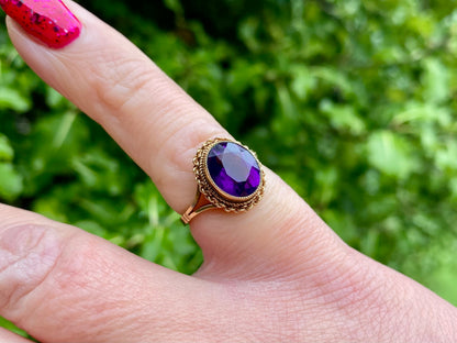 Vintage 9ct Gold Amethyst Ring