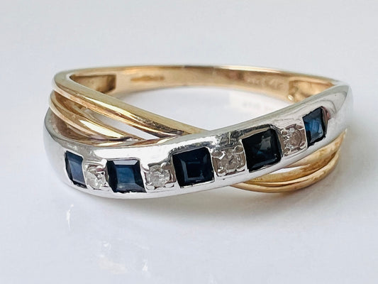 9ct Gold Sapphire & Diamond Ring