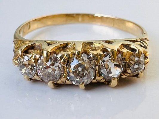 Antique 18ct Gold Five-Stone Diamond Ring