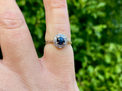 Vintage 18ct Gold Sapphire & Diamond Ring