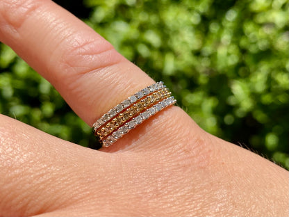 9ct Gold Champagne & White Diamond Ring