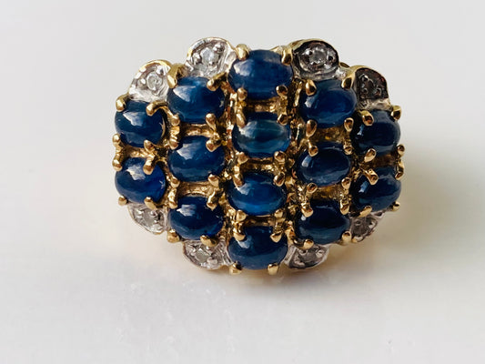 9ct Gold Sapphire & Diamond Ring