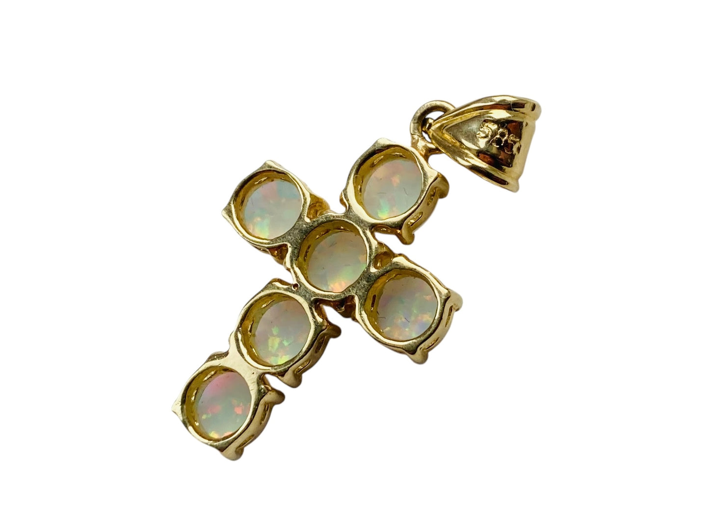 14ct Gold Opal Cross