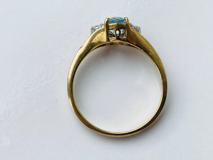 9ct Gold Topaz & Diamond Ring