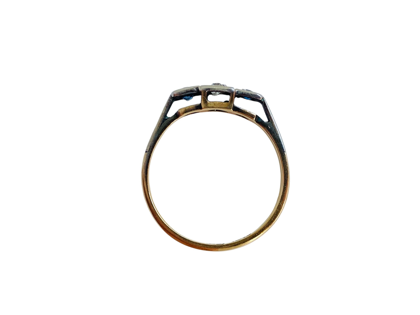 Antique 18ct Gold & Platinum Sapphire & Diamond Ring