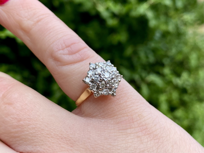 Vintage 18ct Gold Diamond Cluster Ring