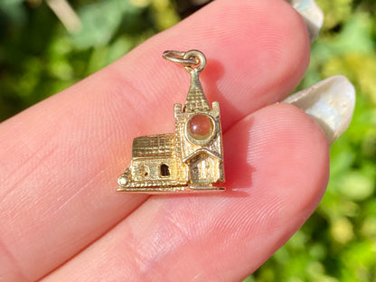 Vintage 9ct Gold Church Stanhope Lens Charm or Pendant