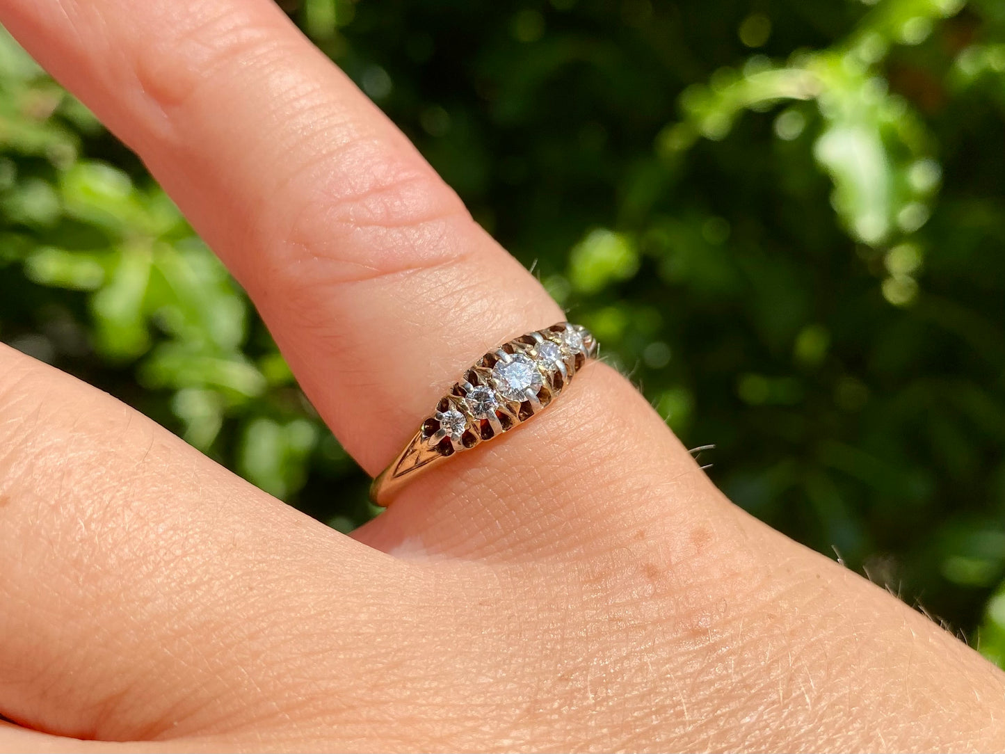 Antique 18ct Gold Five-Stone Diamond Ring