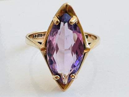 Vintage 9ct Gold Amethyst Ring