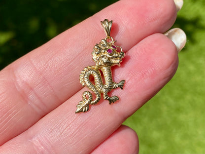 9ct Gold Chinese Dragon Charm or Pendant