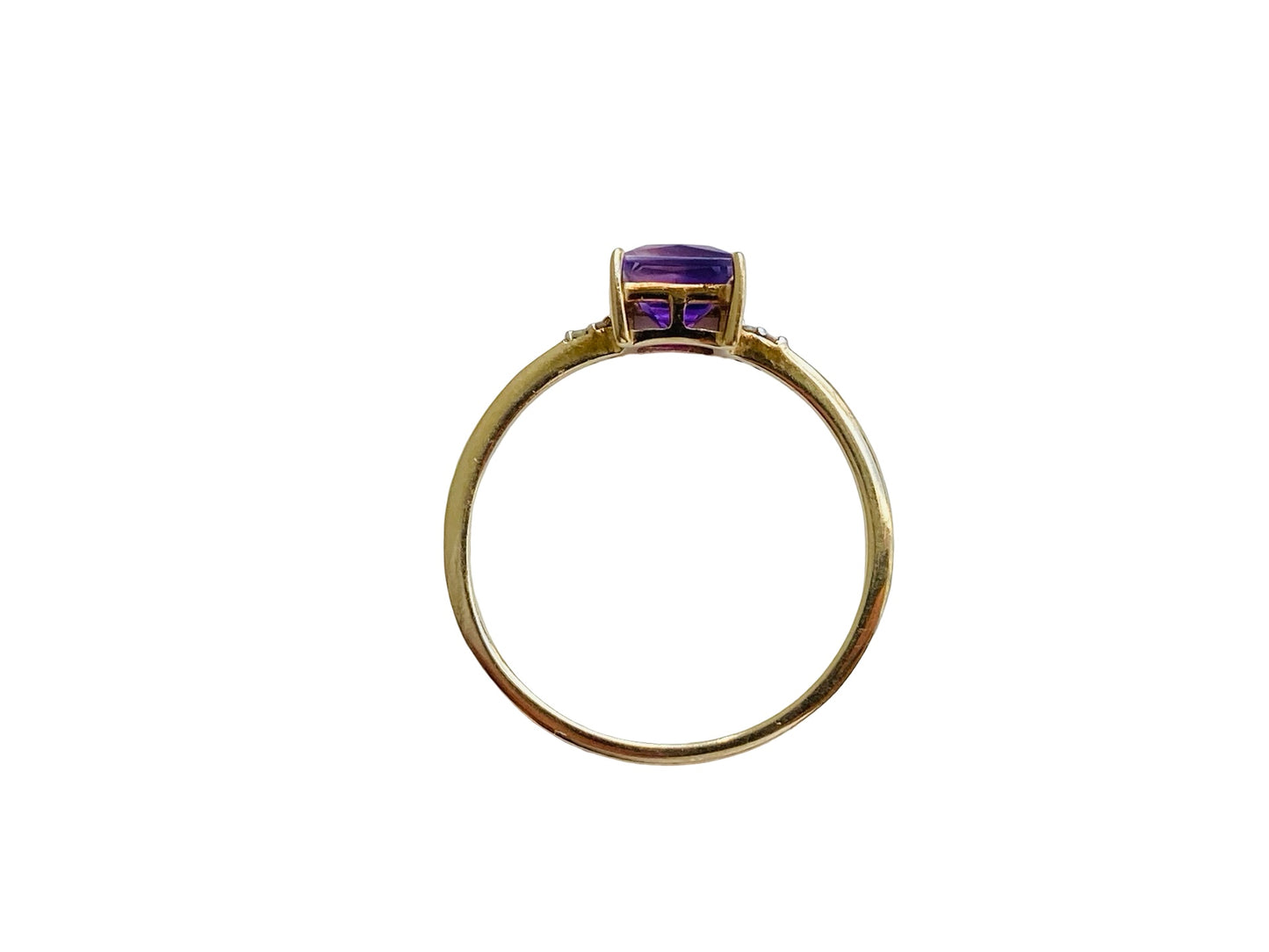 9ct Gold Amethyst & Diamond Ring