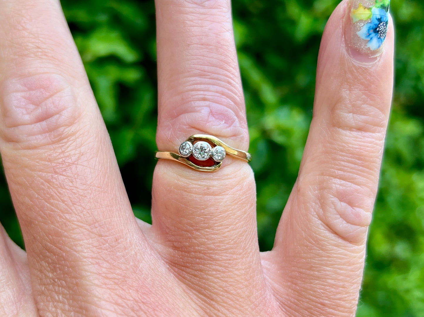 Antique 18ct Gold Three-Stone Diamond Ring