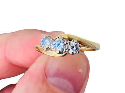 Vintage 18ct Gold Three-Stone 0.51ct Diamond Ring