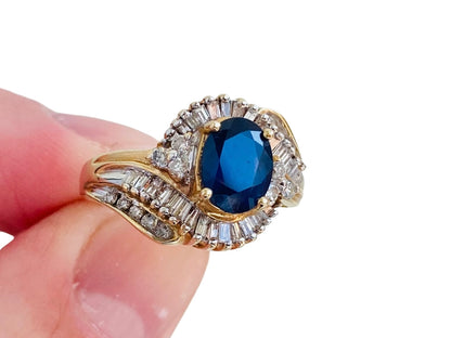 14ct Gold Sapphire & Diamond Ring
