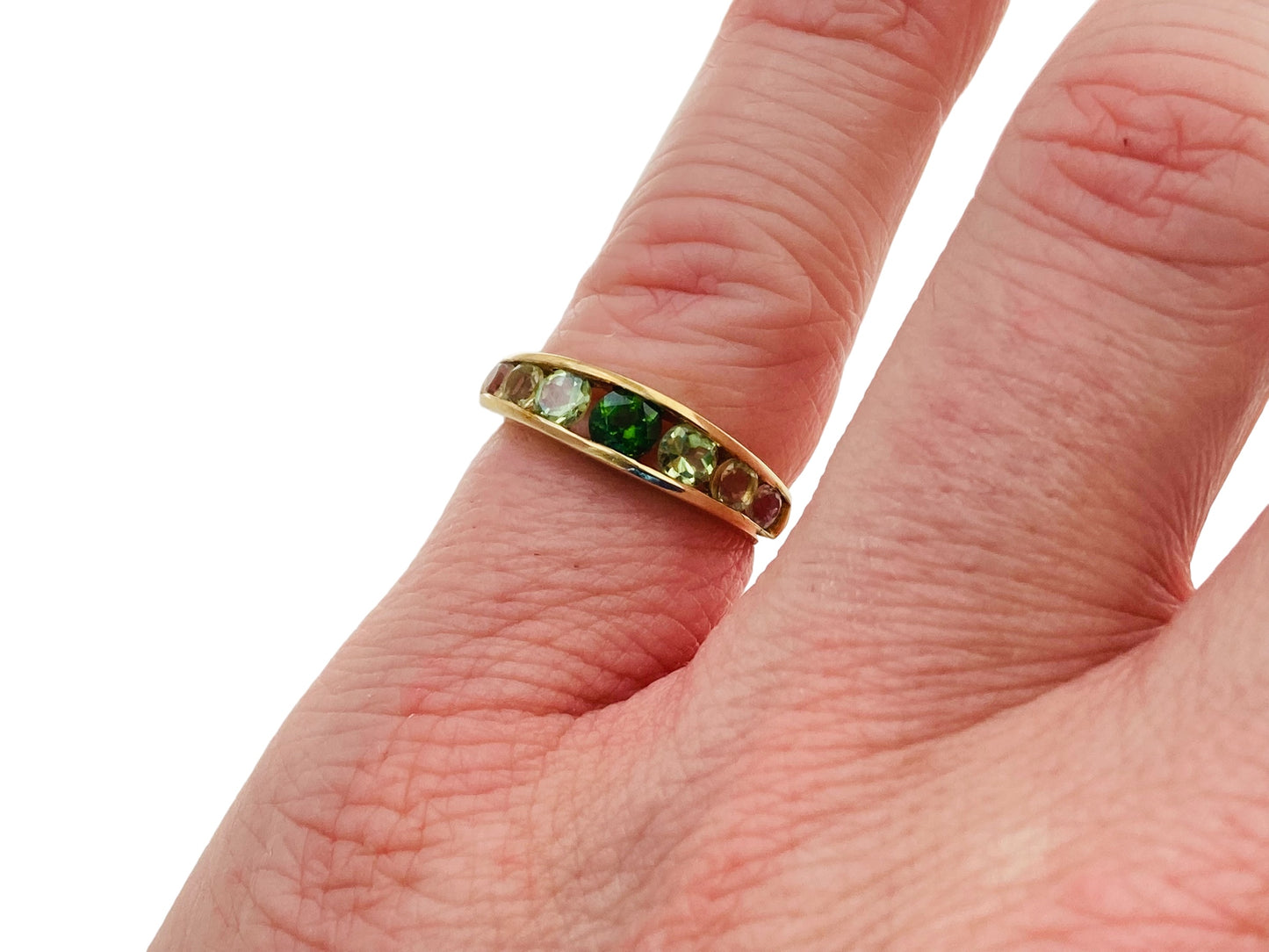 9ct Gold Diopside & Peridot Ring