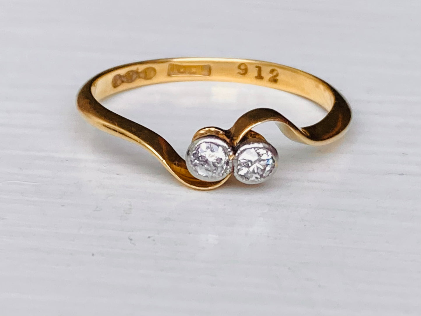 Antique 18ct Gold Toi Et Moi Diamond Ring