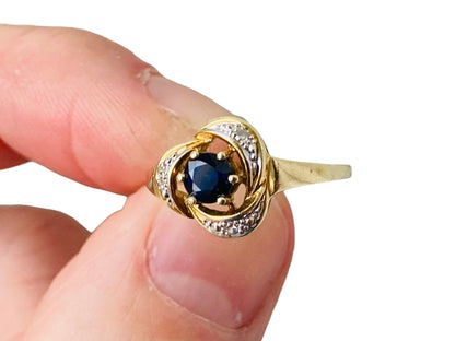 14ct Gold Sapphire & Diamond Ring
