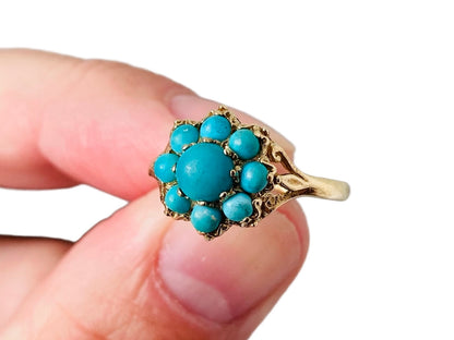 Vintage 9ct Gold Turquoise Ring