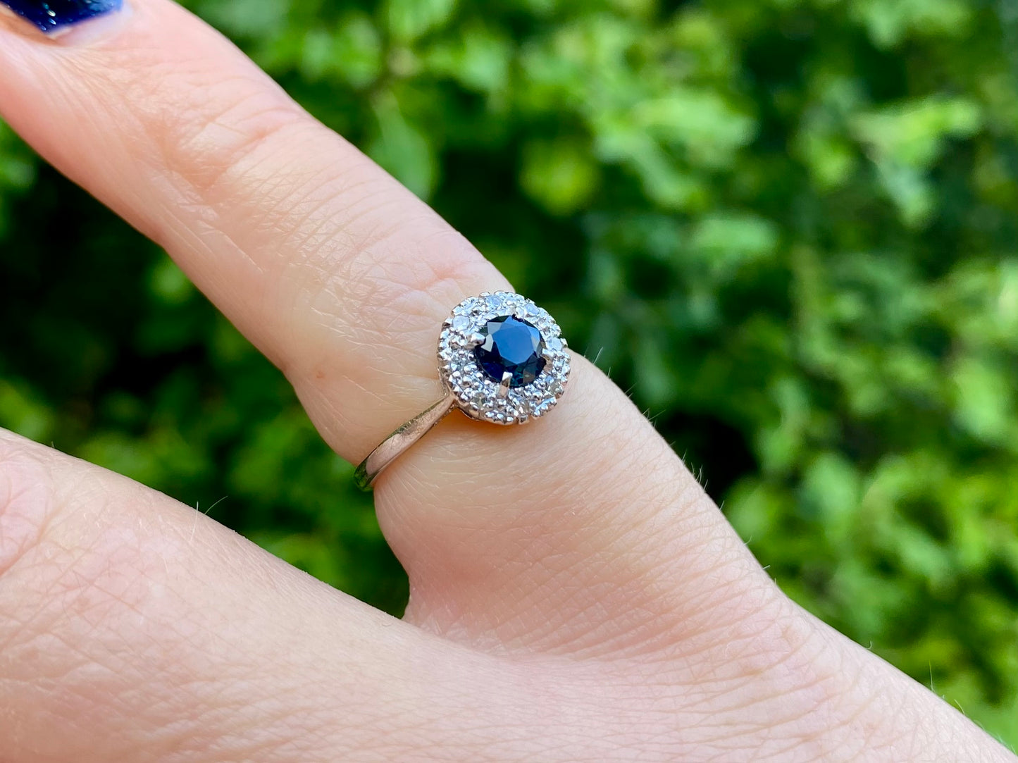 Vintage 18ct Gold Sapphire & Diamond Ring
