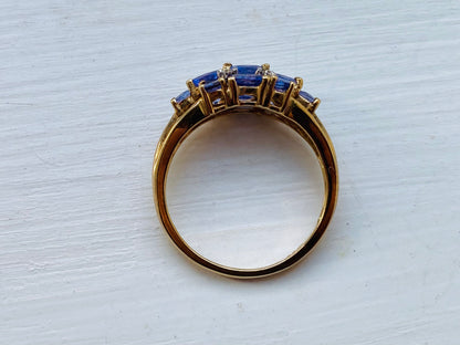 9ct Gold Tanzanite & Diamond Ring