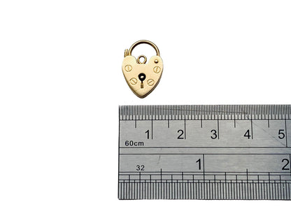 Vintage 9ct Gold Heart Padlock Clasp
