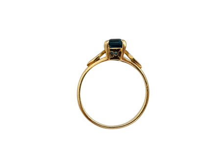 Vintage 9ct Gold Topaz & Diamond Ring