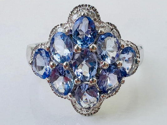 14ct Gold Tanzanite & Diamond Ring