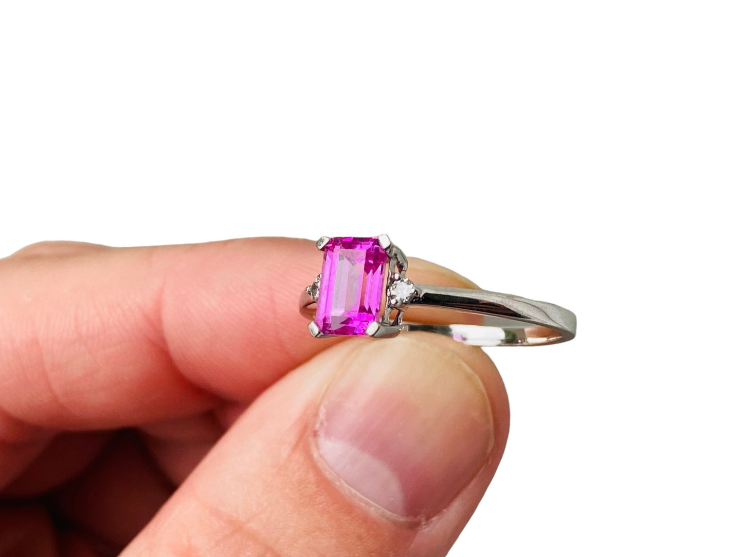 9ct Gold Pink Sapphire & Diamond Ring