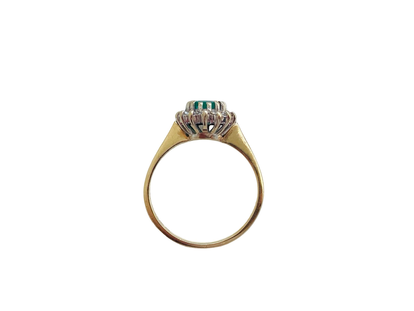 Vintage 9ct Gold Emerald & Diamond Ring