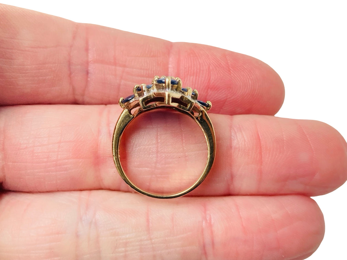 9ct Gold Sapphire & Diamond Ring