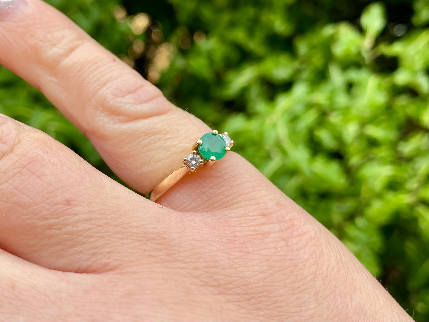 14ct Gold Emerald & Diamond Ring