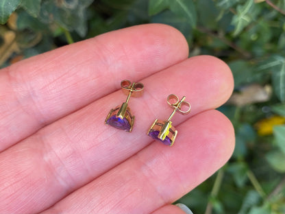 9ct Gold Amethyst Earrings