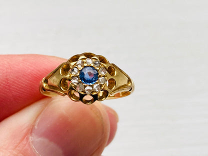 Antique 18ct Gold Sapphire & Diamond Ring